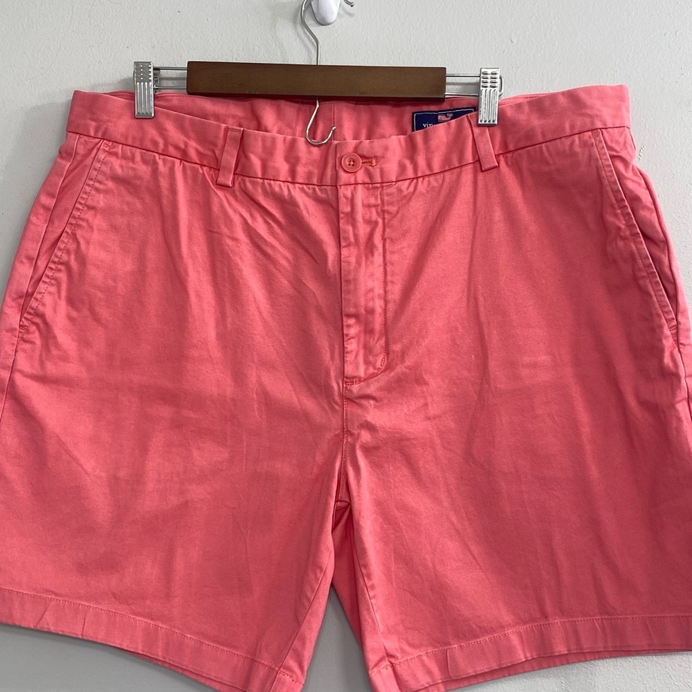 Vineyard Vines by Shep & Ian Mens Breaker Shorts Pink Flat-Front Pockets Size 40
